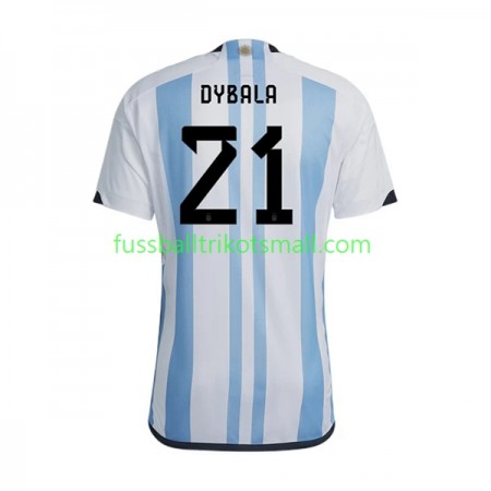 Fußballtrikots Argentinien Dybala 21 FIFA WM 2022 Kurzarm Heimtrikotsatz kaufen